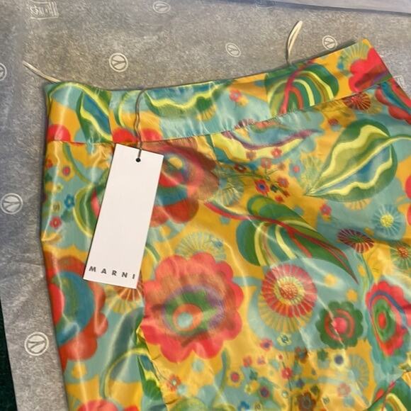 Marni floral a line skirt multicolor size 6 - Picture 8 of 8